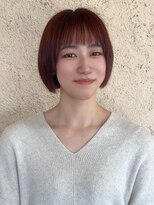 プリモ ココ 鍋島店(Primo coco.)&nbsp;前髪カット 透明感カラー レッドブラウン ショートボブ 美髪