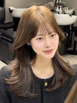 ヌヌ 渋谷 原宿 明治神宮前(nunu)&nbsp;レイヤーカットウルフカットボブグレージュオリーブべージュ