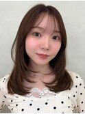 新杉田顔周りレイヤーカットダブルカラー白髪ぼかしハイライト