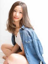 ナンプウ(Nanpu)&nbsp;<Nanpu>ヌーディーカラーのふわセミディ/ショコラアッシュ◎20代