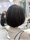 大人かわいいナチュラルボブ☆透け感ダークグレージュ