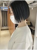 【三ツ井純】大人可愛い20代30代黒髪前下がりボブ丸みショート