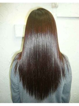 ブラウン ブラウン ヘナ髪質改善 縮毛矯正(中)