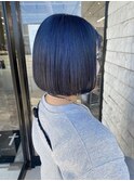 ミニボブ×ブリーチでネイビーカラー♪