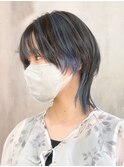 ブルーグレージュブルーシルバーレイヤーロング_ba483831