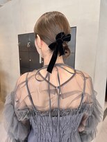 ヘアー アイス ルーチェ(HAIR ICI LUCE) 結婚式参列ヘアセットタイトヘアシニヨンヘアベロアリボン/中西