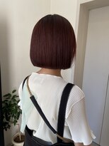 オーク 恵比寿(OAK) ボルドーカラーのぱっつんミニボブ