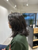 ソイクフ 四条大宮店(SOY-KUFU)&nbsp;アッシュブラックマッシュパーマニュアンスパーマ