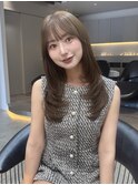 韓国レイヤーカット/くびれ巻き/前髪顔周り/セミディ[門前仲町]