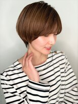 カバーヘア ブリス 川口(COVER HAIR bliss)&nbsp;アシンメトリーココアブラウンウルフショートp1川口30代40代