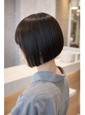 顎ラインボブ/大人ショートボブ/黒髪ボブ/小顔ボブ/抜け感ボブ