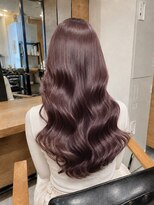 ラックスビーギャラリー なんば駅前店(LUXBE GALLERY) 髪質改善 ラベンダーピンク 大人ゆるふわ巻きロング