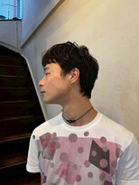 ビーバイエイトジェンツ(Bee by EIGHT GENTS) リバースセンターパート/ニュアンスパーマ/ダウンバング/心斎橋
