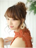 #夏のヘアアレンジ#セミロングアップ#ショコラ梅田