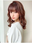 ペールベージュ//酸性ストレート/インナーカラー/ピンクベージュ