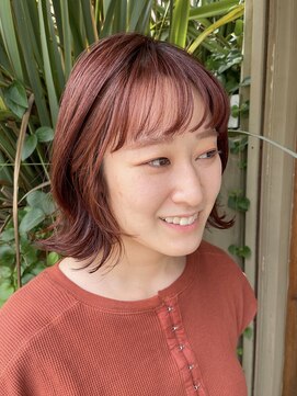 ツール ヘアプラスライフ ラボ(TOOL hair+life lab.) チェリーピンクの小顔ボブ