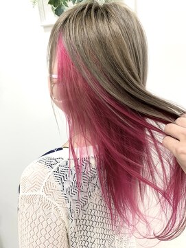 ヘアバイプルーヴ(Hair by PROVE) ブリーチスタイル/グレージュカラー・インナーベリーピンク