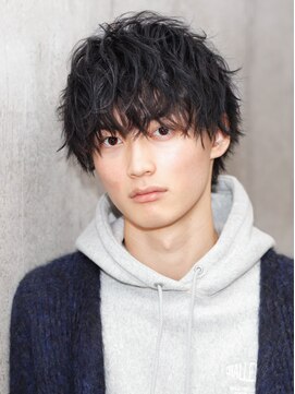 リップス 池袋(LIPPS) 波打ちスパイラルツーブロック刈り上げ無造作束感マッシュ