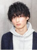 波打ちスパイラルツーブロック刈り上げ無造作束感マッシュ