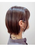 ぱっつんポブ★インナーカラー☆