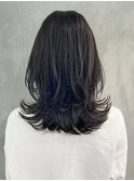 ワンカールレイヤー_グレージュカラーボブウルフ_ba400371