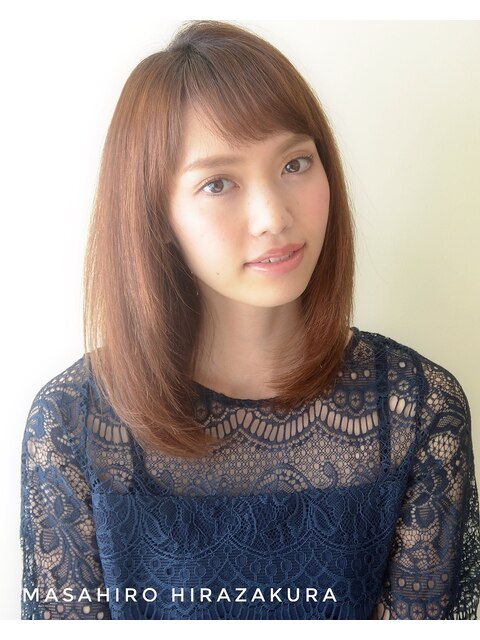 【平桜】ショコラブラウン透け感カラー/2wayミディアム/髪質改善