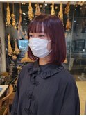 イメチェンにピッタリなカシスピンクが可愛いボブ
