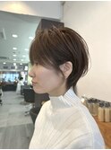 大人ラフウェーブ20代30代40代ボブブラウンスウィングショート