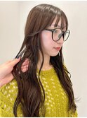 ◎韓国ヘアー顔周りレイヤーおくれ毛前髪ダブルカラー万代新潟