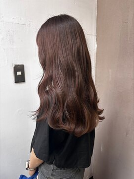 O 透明感ツヤ髪ブラウンカラー×韓国ウェーブロングヘア