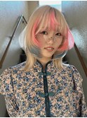 ブロンドカラーにポイントカラー