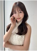 くびれロング 顔まわりレイヤー 透明感ヘア