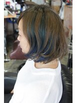 オーバーキャプテンネイキッド(OVER CAPTAIN NAKED) 【トレンドインナーカラー】インディゴブルー×パールアッシュ