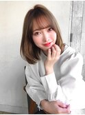 ワンカール小顔前髪パーマ大人かわいいボブ20代30代
