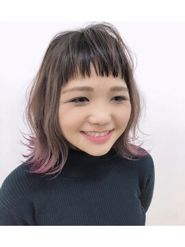 モアナ バイ ヘッドライト 沖縄南風原店(Moana by HEADLIGHT) Moana【南風原】#インナーカラー#裾カラー#オン眉ボブ