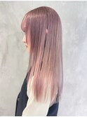 顔まわりレイヤーピンク_チェリーブラウン_ba362971