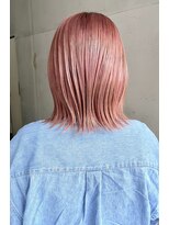 ヘアーアンドアトリエ マール(Hair&Atelier Marl)&nbsp;【Marl】アプリコットピンクカラー×切りっぱなしボブ