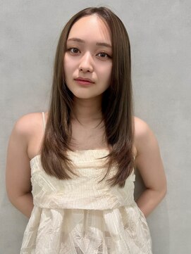 エジョン 八幡山店(Aejon) アッシュグレージュ韓国ヘアレイヤーカット顔まわり