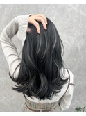 コントラスト極ハイライト☆アッシュブラック