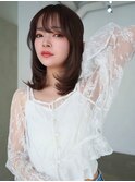 ANGELICA ダークアッシュブラウン 韓国風内巻きレイヤーカット