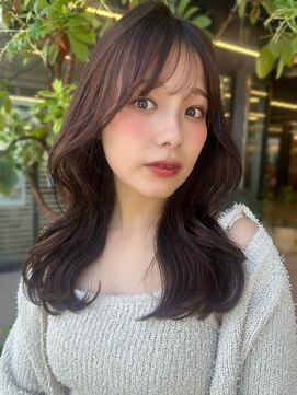 バイオレットジェム(Violet`jem) 韓国レイヤーくびれヘア顔周りカットピンクブラウンKA-37