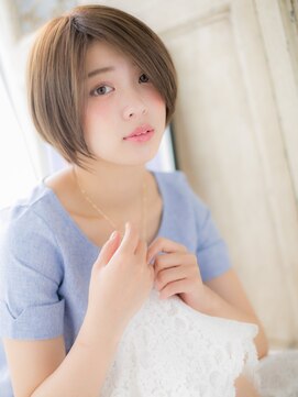 大波純一美容室パーティハン 髪質改善ことりベージュ抜け感ショートa小山20代30代