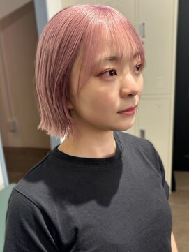 サロウィン 熊本上通り店(SALOWIN) 熊本　ミニボブ　タッセルボブ　ピンクベージュ　Arisa.