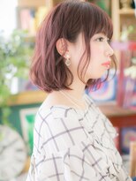 カバーヘア ブリス 戸田公園西口店(COVER HAIR bliss) 大人ワインカラー根元パーマフェミニンボブc720代30代40代!