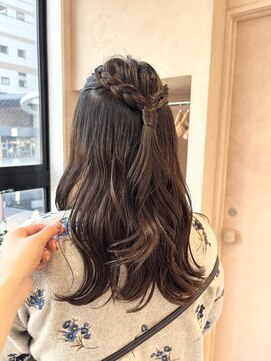 【中里恵梨】ヘアセット/ハーフアップ/編み込みヘア/食事会