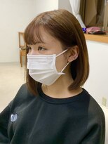ディッセンバー 伊勢崎(December) 切りっぱなしボブ/ミニボブ/似合わせカット/ヘーゼルベージュ