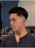 2403_黒髪アッシュテーパーフェードウォーリアカットバーバー
