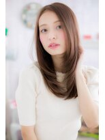 ヘアアンドビューティー ミック(Hair & Beauty miq)&nbsp;センターパートで小顔♪バレイヤージュ美髪ストレートc1