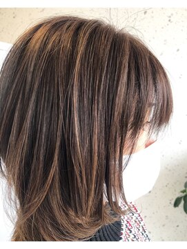 カラークローゼット(COLOR CLOSET) 大人ハイライト/ゆるふわカール/前髪/前上がりボブ/ロングボブ