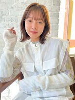 ガーデン タチカワ(garden tachikawa)&nbsp;くびれボブ × ウォームベージュ × シースルーバング